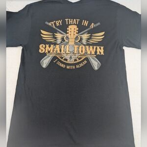 Jason Aldean Try That In A Small Town I Stand With Aldean Black Tee Large